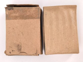 2 Stück leere Patronenschachteln für je 15 Schuss Munition zum K98 der Wehrmacht