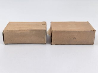 2 Stück leere Patronenschachteln für je 15 Schuss Munition zum K98 der Wehrmacht