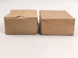 2 Stück leere Patronenschachteln für je 15 Schuss Munition zum K98 der Wehrmacht