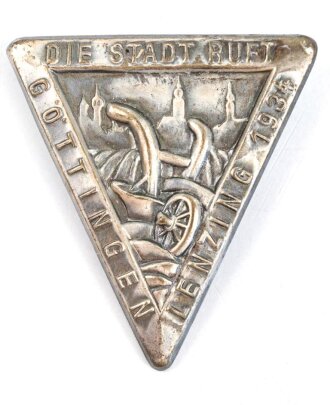 Blechabzeichen "Die Stadt ruft Göttingen Lenzing 1934"