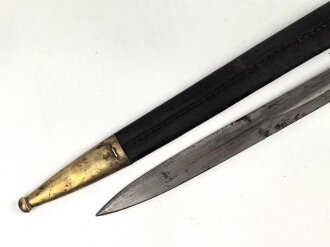 Kaiserreich, Preussen, Seitengewehr Modell 1871, Kammerstück, W 73, Hersteller Coulaux & Co Klingenthal, Abnahmestempel auf allen Teilen, Truppenstempel auf Parierstange, Mundblechschraube fehlt, einsatzgeschliffen ,