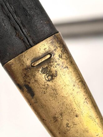 Kaiserreich, Preussen, Seitengewehr Modell 1871, Kammerstück, W 73, Hersteller Coulaux & Co Klingenthal, Abnahmestempel auf allen Teilen, Truppenstempel auf Parierstange, Mundblechschraube fehlt, einsatzgeschliffen ,