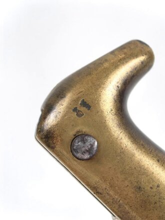 Kaiserreich, Preussen, Seitengewehr Modell 1871, Kammerstück, W 73, Hersteller Coulaux & Co Klingenthal, Abnahmestempel auf allen Teilen, Truppenstempel auf Parierstange, Mundblechschraube fehlt, einsatzgeschliffen ,