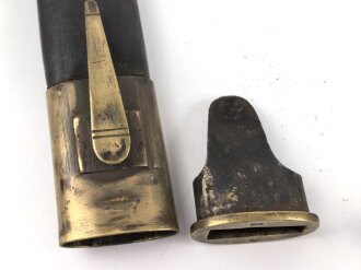 Kaiserreich, Preussen, Seitengewehr Modell 1871, Kammerstück, W 73, Hersteller Coulaux & Co Klingenthal, Abnahmestempel auf allen Teilen, Truppenstempel auf Parierstange, Mundblechschraube fehlt, einsatzgeschliffen ,