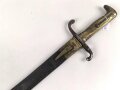 Kaiserreich, Preussen, Seitengewehr Modell 1871, Kammerstück, W 73, Hersteller Coulaux & Co Klingenthal, Abnahmestempel auf allen Teilen, Truppenstempel auf Parierstange, Mundblechschraube fehlt, einsatzgeschliffen ,