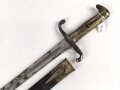 Kaiserreich, Preussen, Seitengewehr Modell 1871, Kammerstück, W 73, Hersteller Coulaux & Co Klingenthal, Abnahmestempel auf allen Teilen, Truppenstempel auf Parierstange, Mundblechschraube fehlt, einsatzgeschliffen ,
