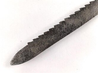 Schweiz, Seitengewehr Vetterli Modell 1878 mit Säge gekürz , Aufpflanzvorrichtung und Federführung  verschlossen, gewaffelter Holzgriff, möglicherweise als Ausgehstück verwendet