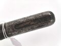 Schweiz, Seitengewehr Vetterli Modell 1878 mit Säge gekürz , Aufpflanzvorrichtung und Federführung  verschlossen, gewaffelter Holzgriff, möglicherweise als Ausgehstück verwendet