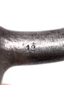 Frankreich, Tüllenbajonett 3 kantig, Typ  Modell AN 9 , wohl deutsches Beutestück, leicht gekürzt, Gesamtlänge 52,5 cm, Tüllenöffnung oben 22mm, Tüllenlänge 68 mm, deutsche Abnahme, 