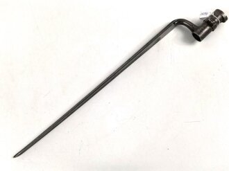 Frankreich, Tüllenbajonett 3 kantig, Typ  Modell AN 9 , wohl deutsches Beutestück, leicht gekürzt, Gesamtlänge 52 cm, Tüllenöffnung oben 22mm, Tüllenlänge 68 mm, deutsche Abnahme,