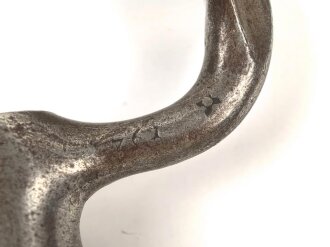 Frankreich, Tüllenbajonett 3 kantig, Typ  Modell AN 9 , wohl deutsches Beutestück, leicht gekürzt, Gesamtlänge 45,2 cm, Tüllenöffnung oben 22mm, Tüllenlänge 66,5 mm,