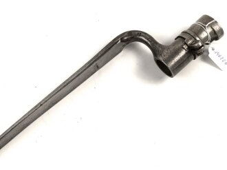 Frankreich, Tüllenbajonett 3 kantig, Typ  Modell AN 9 , wohl deutsches Beutestück, leicht gekürzt, Gesamtlänge 45,2 cm, Tüllenöffnung oben 22mm, Tüllenlänge 66,5 mm,