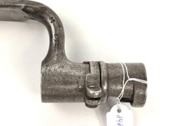 Frankreich, Tüllenbajonett 3 kantig, Typ  Modell AN 9 , wohl deutsches Beutestück, leicht gekürzt, Gesamtlänge 45,2 cm, Tüllenöffnung oben 22mm, Tüllenlänge 66,5 mm,