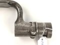 Frankreich, Tüllenbajonett 3 kantig, Typ  Modell AN 9 , wohl deutsches Beutestück, leicht gekürzt, Gesamtlänge 45,2 cm, Tüllenöffnung oben 22mm, Tüllenlänge 66,5 mm,