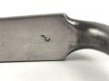 Frankreich, Tüllenbajonett 3 kantig, Typ  Modell AN 9 , wohl deutsches Beutestück, leicht gekürzt, Gesamtlänge 51,2 cm, Tüllenöffnung oben 22mm, Tüllenlänge 68 mm, deutsche Abnahme W mit Krone