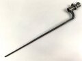 Frankreich, Tüllenbajonett 3 kantig, Typ  Modell AN 9 , wohl deutsches Beutestück, leicht gekürzt, Gesamtlänge 51,2 cm, Tüllenöffnung oben 22mm, Tüllenlänge 68 mm, deutsche Abnahme W mit Krone