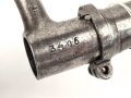 Frankreich, Tüllenbajonett 3 kantig, Typ  Modell AN 9 , wohl deutsches Beutestück, leicht gekürzt, Gesamtlänge 51,2 cm, Tüllenöffnung oben 22mm, Tüllenlänge 68 mm, Abnahme mit Kronenstempel auf KLingenansatz
