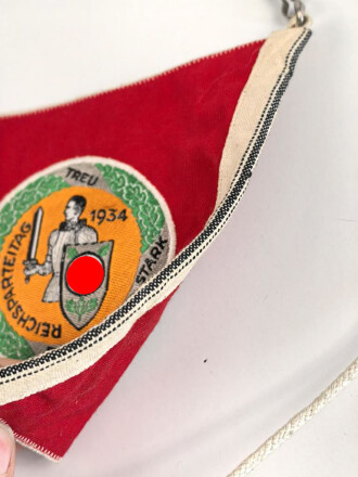 Wimpel Reichsparteitag 1934. Guter Zustand, Gesamtlänge 31cm