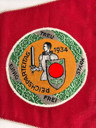 Wimpel Reichsparteitag 1934. Guter Zustand, Gesamtlänge 31cm