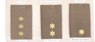 Niederlande, Sammlung Rangabzeichen, auf Karton getackert