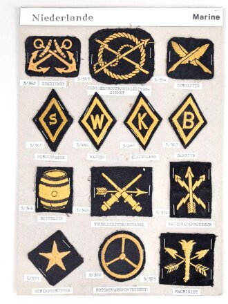 Niederlande, Sammlung Spezialistenabzeichen der Marine,...