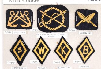 Niederlande, Sammlung Spezialistenabzeichen der Marine,...
