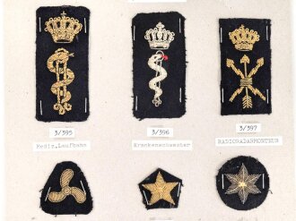 Niederlande, Sammlung Spezialistenabzeichen der Marine, auf Karton getackert