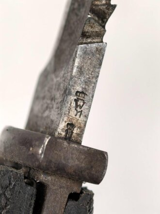 Preussen, Seitengewehr 98 mit Säge, Kammerstück von 1901, Hersteller " Erfurt" ungereinigt