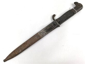 Preussen, Seitengewehr 98 mit Säge, Kammerstück von 1901, Hersteller " Erfurt" ungereinigt