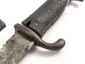 Preussen, Seitengewehr 98 mit Säge, Kammerstück von 1901, Hersteller " Erfurt" ungereinigt