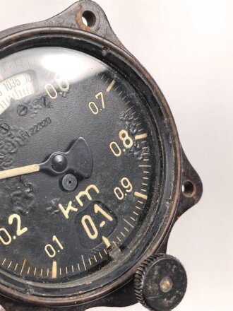 Luftwaffe Höhenmesser Fl 22320, Ausführung um 1944, Funktion nicht geprüft, so auch u.a. in ME262 verbaut