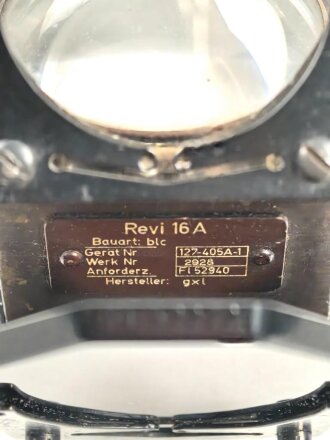 Luftwaffe Reflexvisier " Revi 16A" Fl 52940, Hersteller gxl. Verbaut unter anderem in ME109 und Me 163.... Guter Zustand, Funktion nicht geprüft