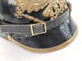 Preussen, Pickelhaube für Mannschaften der Artillerie. Aus alt- und neuteilen zusammengebautes Stück, Größe 55