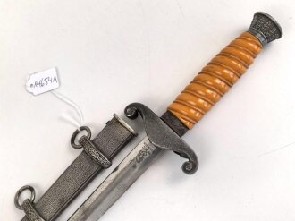 Dolch für Offiziere des Heeres, Hersteller WKC, die Klinge mit Scharten, sonst guter Gesamtzustand