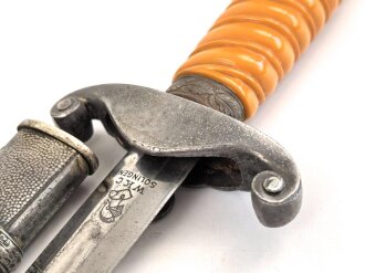 Dolch für Offiziere des Heeres, Hersteller WKC, die Klinge mit Scharten, sonst guter Gesamtzustand