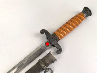 Dolch für Offiziere des Heeres, Hersteller WKC, die Klinge mit Scharten, sonst guter Gesamtzustand