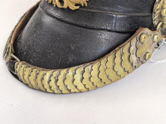 Bayern, Helm für Angehörige der Bürgerwehr Modell 1848. Zusammengehöriges, in allen Teilen originales Stück