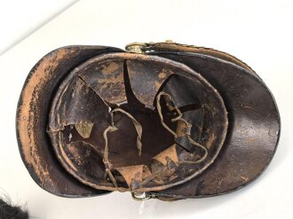 Bayern, Helm für Angehörige der Bürgerwehr Modell 1848. Zusammengehöriges, in allen Teilen originales Stück