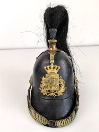 Bayern, Helm für Angehörige der Bürgerwehr Modell 1848. Zusammengehöriges, in allen Teilen originales Stück