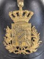Bayern, Helm für Angehörige der Bürgerwehr Modell 1848. Zusammengehöriges, in allen Teilen originales Stück