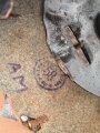 Preussen 1. Weltkrieg, feldgraue Pickelhaube für Mannschaften aus Filz. Leicht getragenes Stück mit diversen kleineren Beschädigungen
