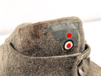 Heer, Feldmütze Modell 1943 aus spätem Material, getragenes Stück mit Reparaturstellen