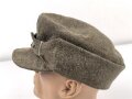 Heer, Feldmütze Modell 1943 aus spätem Material, getragenes Stück mit Reparaturstellen