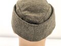 Heer, Feldmütze Modell 1943 aus spätem Material, getragenes Stück mit Reparaturstellen