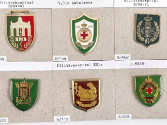 Belgien, Sammlung verschiedener Abzeichen der Sanitätstruppen