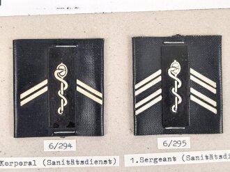 Belgien, Sammlung Rangabzeichen des Sanitätdienstes,...
