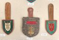 Belgien, Sammlung Ärmelabzeichen und Brustanhänger " Generalstab ", auf Karton getackert