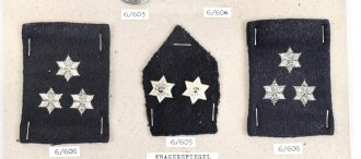 Belgien, Sammlung Rangabzeichen und Mützenabzeichen des Strafvollzug, auf Karton getackert