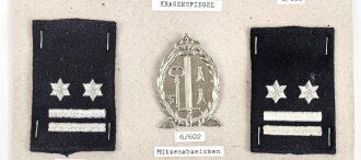 Belgien, Sammlung Rangabzeichen und Mützenabzeichen des Strafvollzug, auf Karton getackert