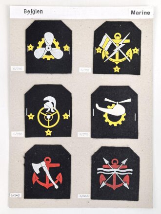 Belgien, Sammlung Ärmelabzeichen der Marine, auf...